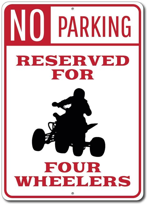 Four Wheeler Parking Sign Four Wheeler Sign Atv Sign Atv Etsy