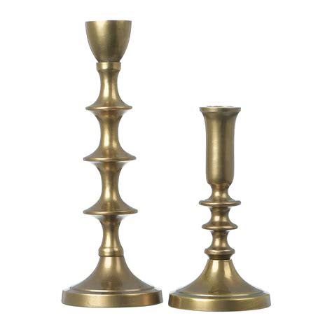 Creative Co Op Gold Taper Holders Set Of 2