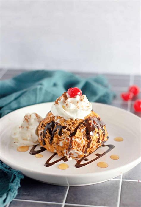 No Fry Mexican Fried Ice Cream Recipe Dine Dream Discover