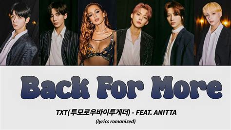 Txt Feat Anitta Back For More Letra Romanizada Youtube