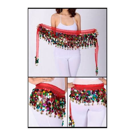 Shimmering Tassels Belly Dancing Hip Scarf Dance Skirt Wrap Colorful Sequins Ebay