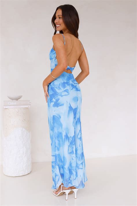 Siren Waters Maxi Dress Blue | Hello Molly