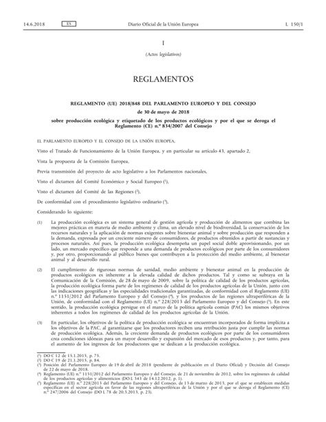 3 1 Anexo II Del Reglamento UE 2018 848 Del Parlamento Europeo Y Del