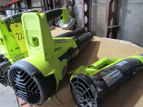 2 RYOBI CORDLESS 18 V BLOWERS AND 1 RYOBI SMALL CORDLESS 18 V