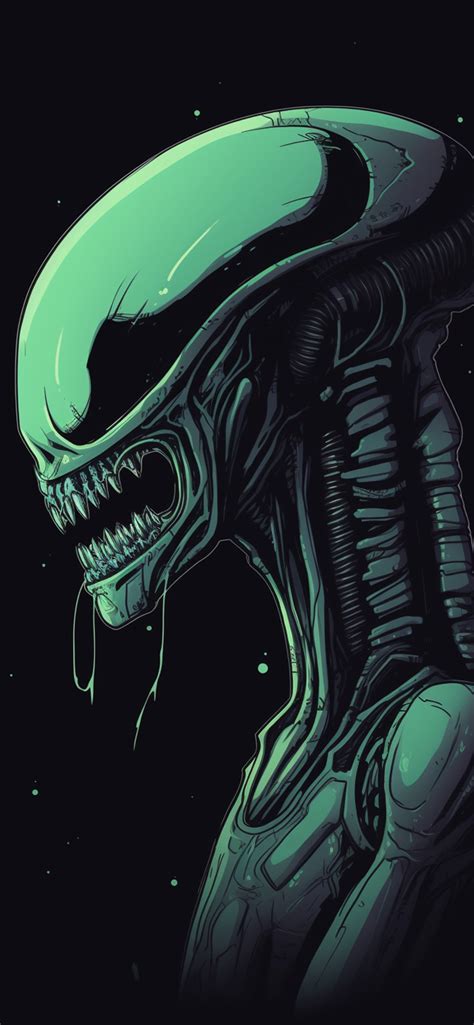 Green Alien Xenomorph Black Wallpapers - Green Alien Wallpapers