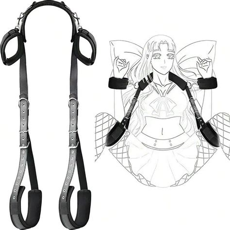 Bdsm Sex Bondage Thigh Sling Leather Bed Restraints Kit With Adjustable Wrist Cuffs Legs