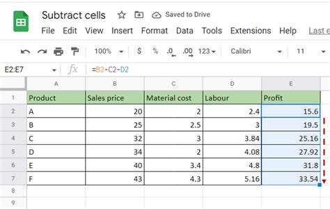 How To Subtract Cells In Google Sheets SpreadCheaters