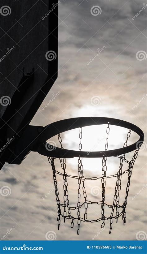 Basketball Hoop at Sunset Sky 8 Stock Image - Image of arena ...