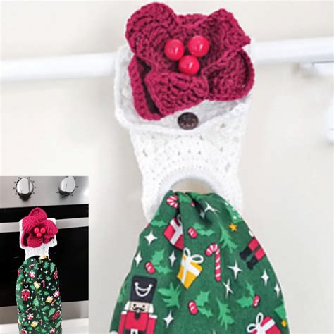 Easy Poinsettia Crochet Towel Topper Pattern Fosbas Designs