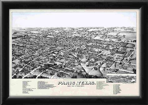 Paris Tx 1885 Vintage City Maps Restored City Maps