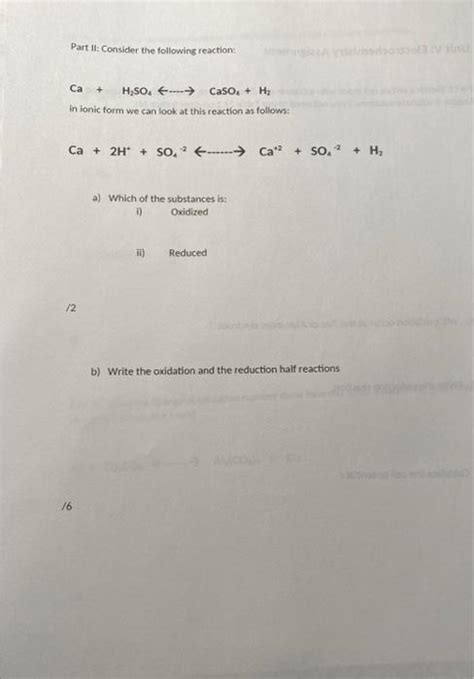 Solved Part It Consider The Following Reaction Mat