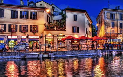 Hd Wallpaper Rethymno Greece Night Beach Cafes Street Hdr Water