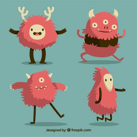 Premium Vector Set Of Funny Monsters Character Monstruos Tiernos Ilustración De Monstruo