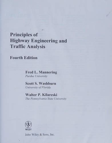 Principles Of Highway Engineering And Traffic Analysis By Fred L