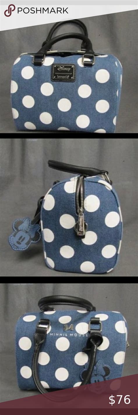 Loungefly X Disney Minnie Mouse Denim Polka Dot Purse Polka Dot