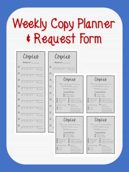 Weekly Copy Planner And Request Forms By Kinda Teachery Tpt