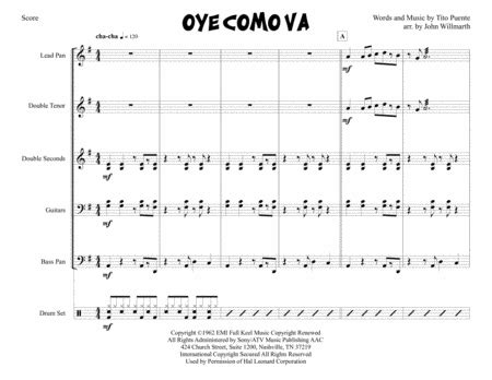 Oye Como Va Arr John Willmarth By Santana Sheet Music For Steel Drum