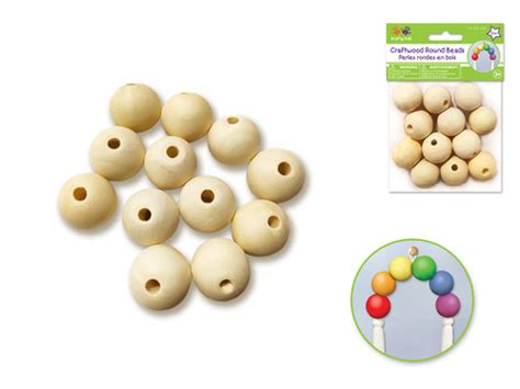 12 Perles En Bois 25 Mm Creationsunika