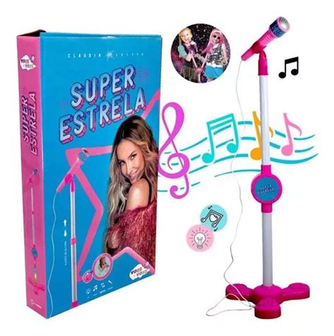 Microfone Infantil Pedestal Karaok Som Luz Super Estrela Mercadolivre