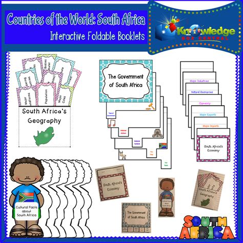 Countries Of The World South Africa Interactive Foldable Booklets