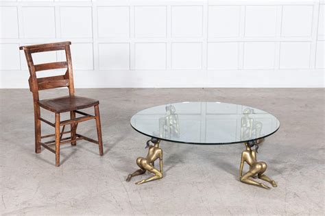 Large Mid Century Bronze Nude Coffee Table For Sale At 1stDibs