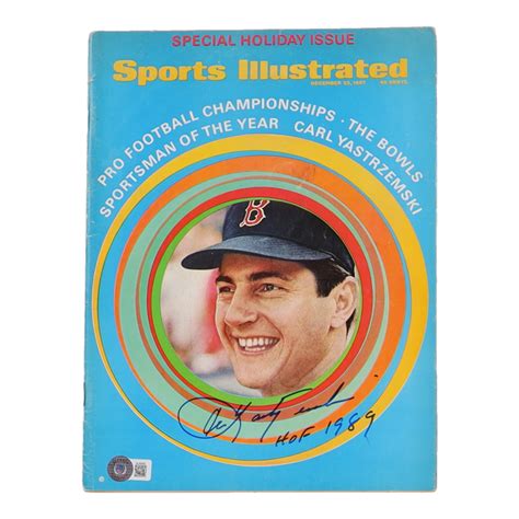 Carl Yastrzemski Signed 1967 Sports Illustrated Inscribed HOF 1989