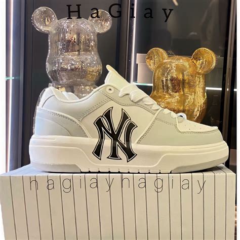 MLB Liner Chunky Giày Thể Thao MLB Tăng Chiều Cao nam và nữ Hot trend 2022 MLB Xám NY Bản Cao