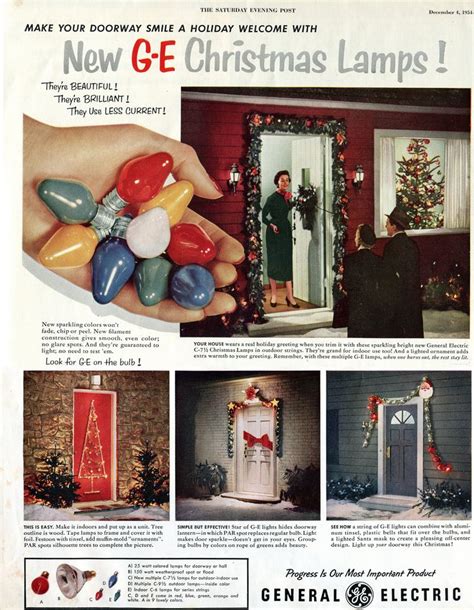 Ge 1954 Christmas Light Ad Vintage Christmas Tree Decorations