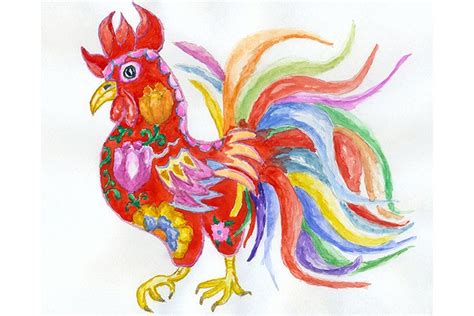 Rooster Floral Art Graphic by AnnArtshock · Creative Fabrica