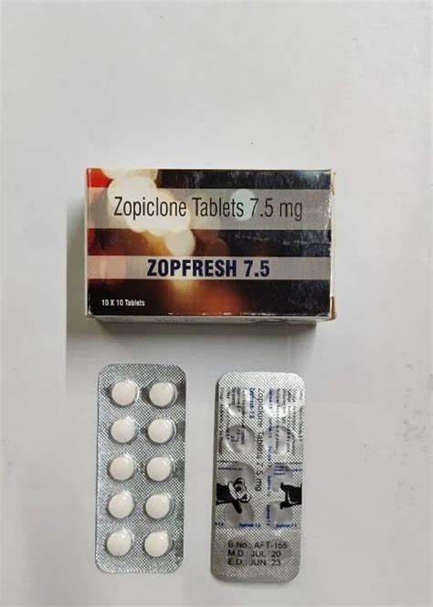 Zopfresh Zopiclone 7 5mg Tablet For Treatment Of Insomnia Hab Pharmaceuticals At Rs 100 Strip