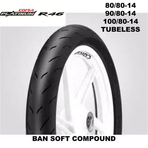 Ban Luar Motor Corsa R Soft Compound Ring Tubeless Ukuran