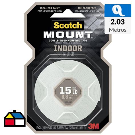 Cinta Doble Faz Scotch Mount De Interiores 12 7 Mm X 2 03 M Sodimac