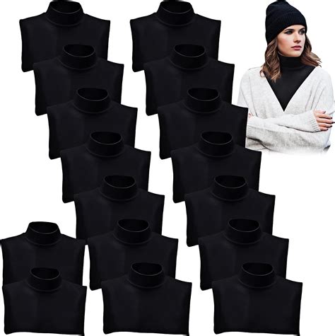 Fake Turtleneck Dickey Detachable Collars Set Half Top Mock Blouse