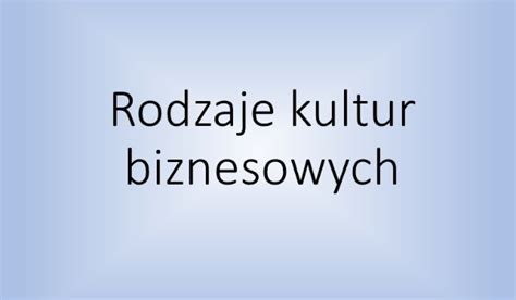 Rodzaje Kultur Biznesowych SameQuizy