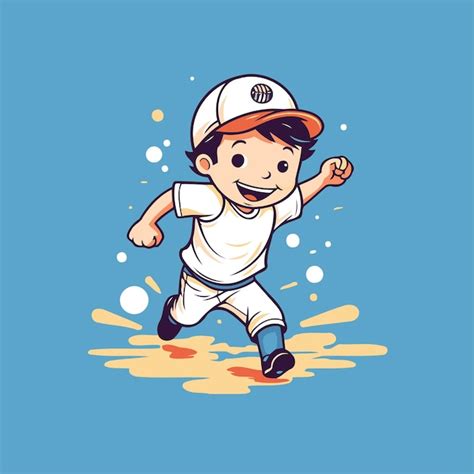 Premium Vector Baseball Player Running With Ball Vector Illustration