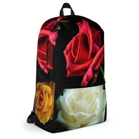 Rose Backpack Medium Size Flower Lover Book Bag Computer Pack Gardener