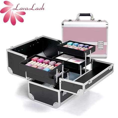 Professional Large Capacity Makeup Fashion Toiletry Cosmetic Bag Women Multilayer Storage Box