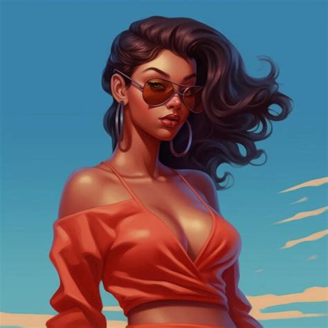 Premium Ai Image A Woman With A Red Dress And Sunglasses Is Standing