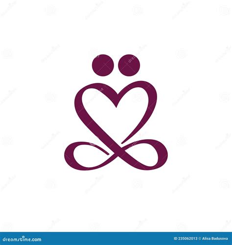 Love Relationship And Sex Logo Concept Of Couple Sitting In Yoga Pose Stock Vector