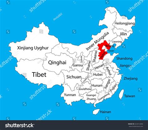 Hebei Province Map China Vector Map Stock Vector (Royalty Free) 323312696 | Shutterstock