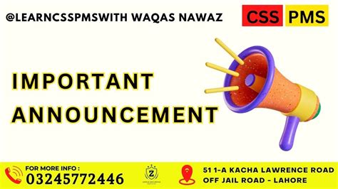 Important Announcement UPCOMING POLITICAL SCIENCE CSS PMS