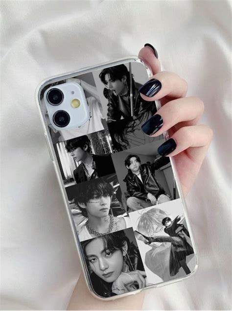 a woman's hand holding an iphone case with photos on it