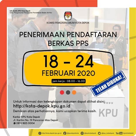 Pilkada Depok Pendaftaran Pps Dibuka Hari Ini Simak