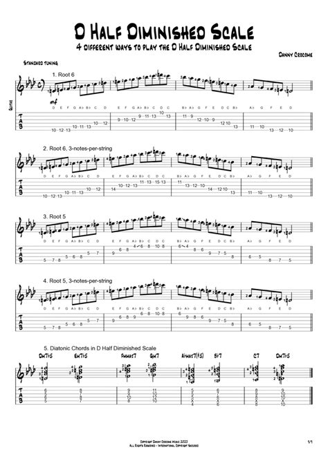 D Half Diminished Scale Different Ways To Play The D Half