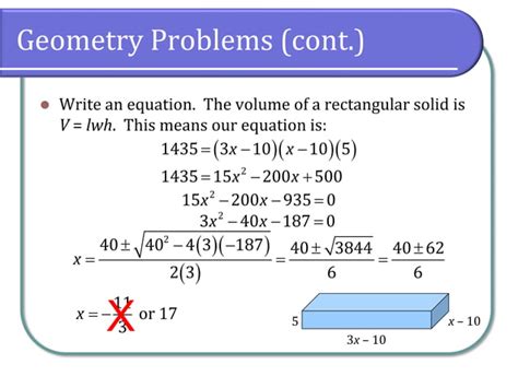 1.5 Applications of Quadratic Equations | PPT