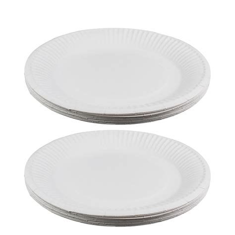 Pcs Inch Disposable Paper Plates Round Plain Plates Tableware For