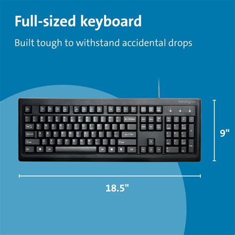 Kensington Value Wired Keyboard Black - Office Furniture Direct