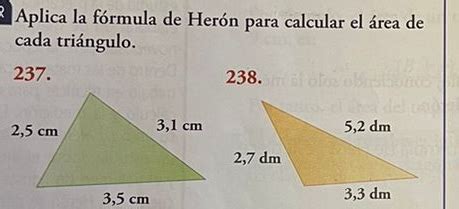 Solved Aplica La F Rmula De Her N Para Calcular El Rea De Cada