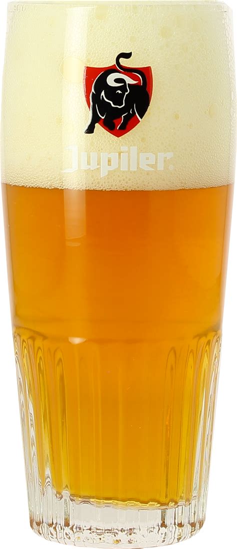 Jupiler - 25cl Ribbed Stange Glass (Red Logo)