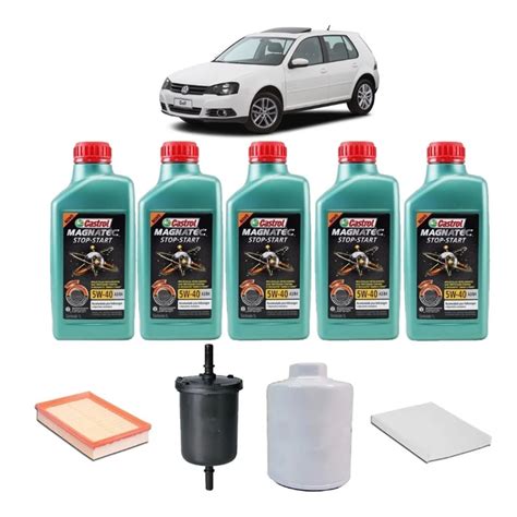 Troca Óleo Castrol 5w40 E Filtros Vw Golf 1 6 8v 2007 A 2014 Submarino